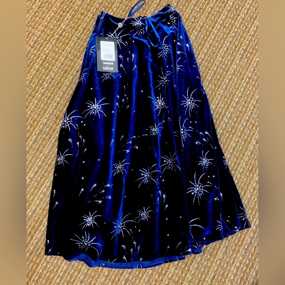 ModCloth Colectif Blue Velvet Star Skirt NWT